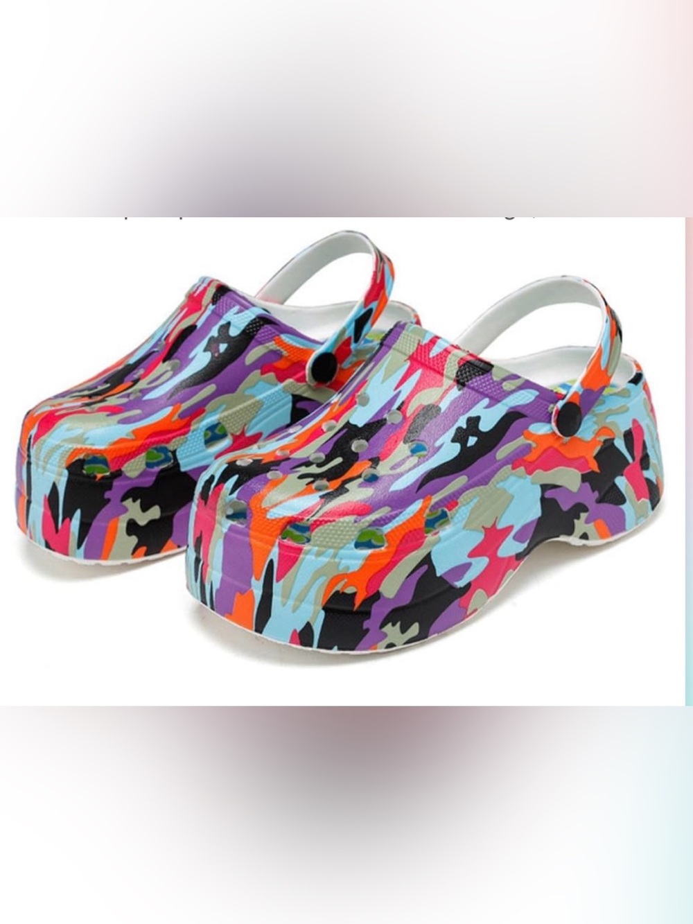 SUMMER Camouflage Platform Sandals Mule Garden Shoes Women’s Outdoor Clogs Sz:40